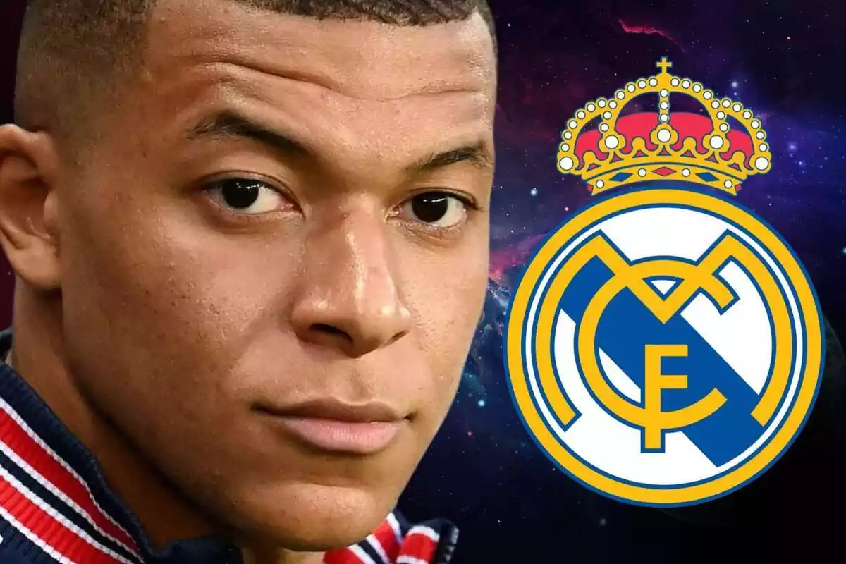 Kylian Mbappé and the Real Madrid shield