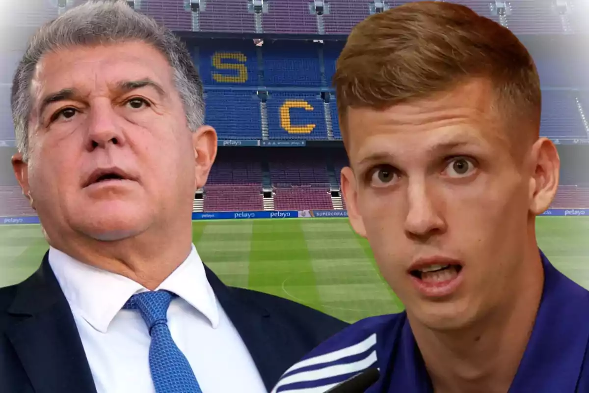 Joan Laporta and Dani Olmo